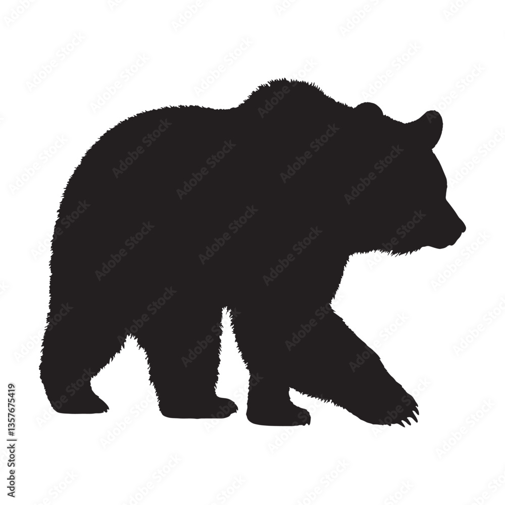 Fototapeta premium Bear Silhouette Vector - High-Resolution Predator Artwork for Outdoor and Adventure Brands - Bear Vector - Bear Icon - Bear Illustration