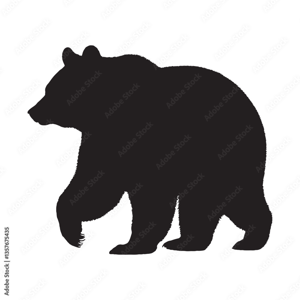 Fototapeta premium Bear Silhouette Vector - Wild and Aggressive Forest Beast Graphic for Branding and Merchandise - Bear Vector - Bear Icon - Bear Illustration