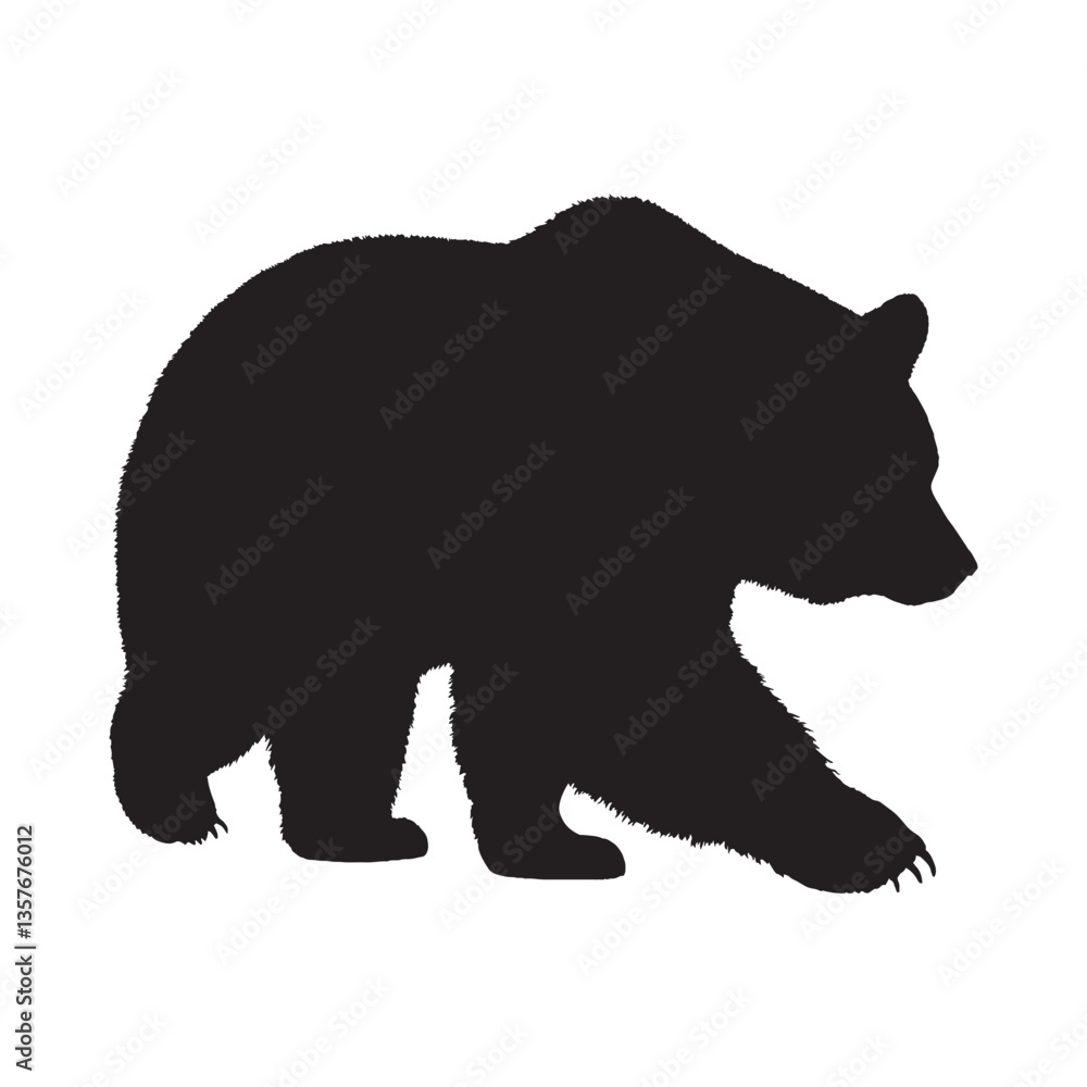 Fototapeta premium Bear Silhouette Vector - Classic and Traditional Grizzly Bear Graphic for Outdoor Lovers - Bear Vector - Bear Icon - Bear Illustration