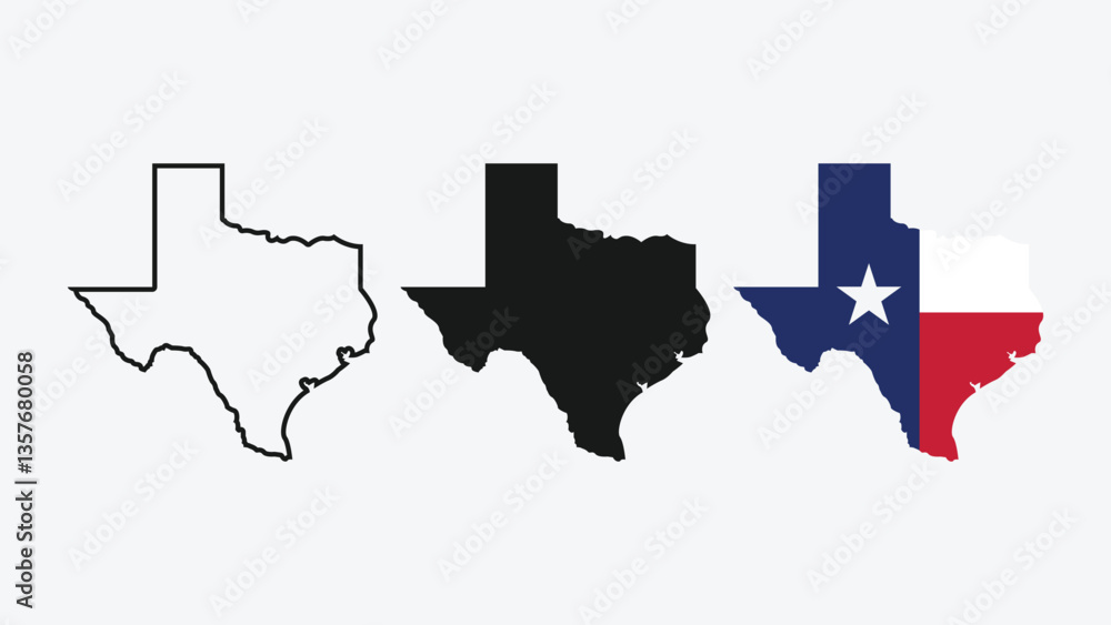Fototapeta premium Texas icon set. texas sign symbol