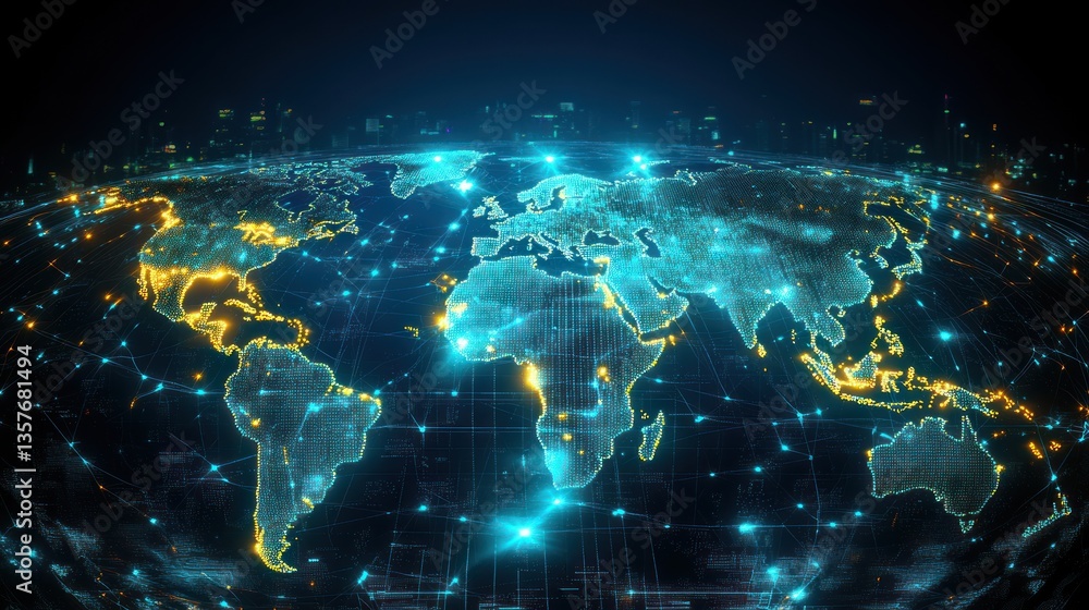 Global network map, digital world, glowing connections, worldwide communication, earth, technology, Global network map, digital world, glowing connections, worldwide communication, earth, technology,