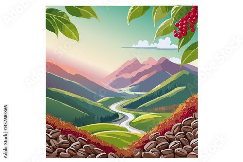 granos de cafe, fondo blanco