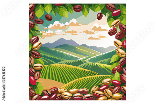 granos de cafe, fondo blanco