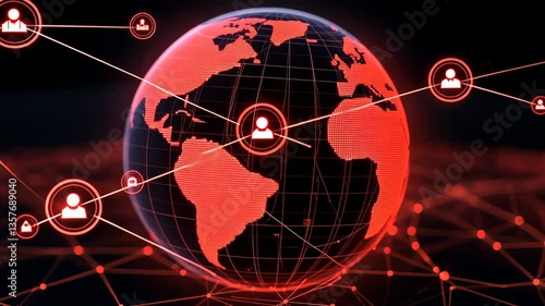 Global Network Connection: A Digital World Map Visualization