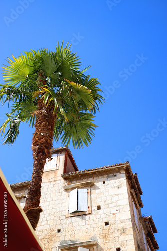 Obraz na płótnie Traditional Mediterranean architectural details in Trogir, Croatia. w salonie