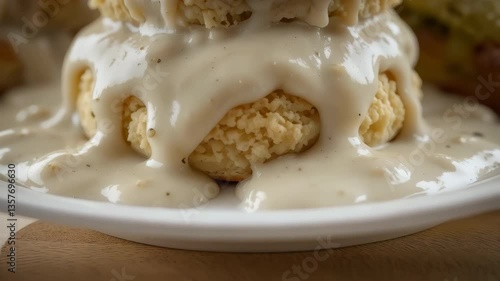 Delicious Homemade Biscuits and Gravy Breakfast Food