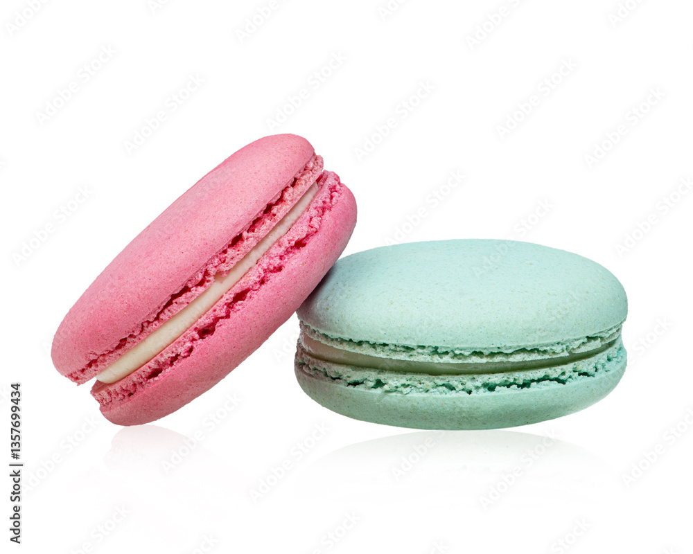 Colored macaroons on white isolated background Colored macaroons on white isolated background