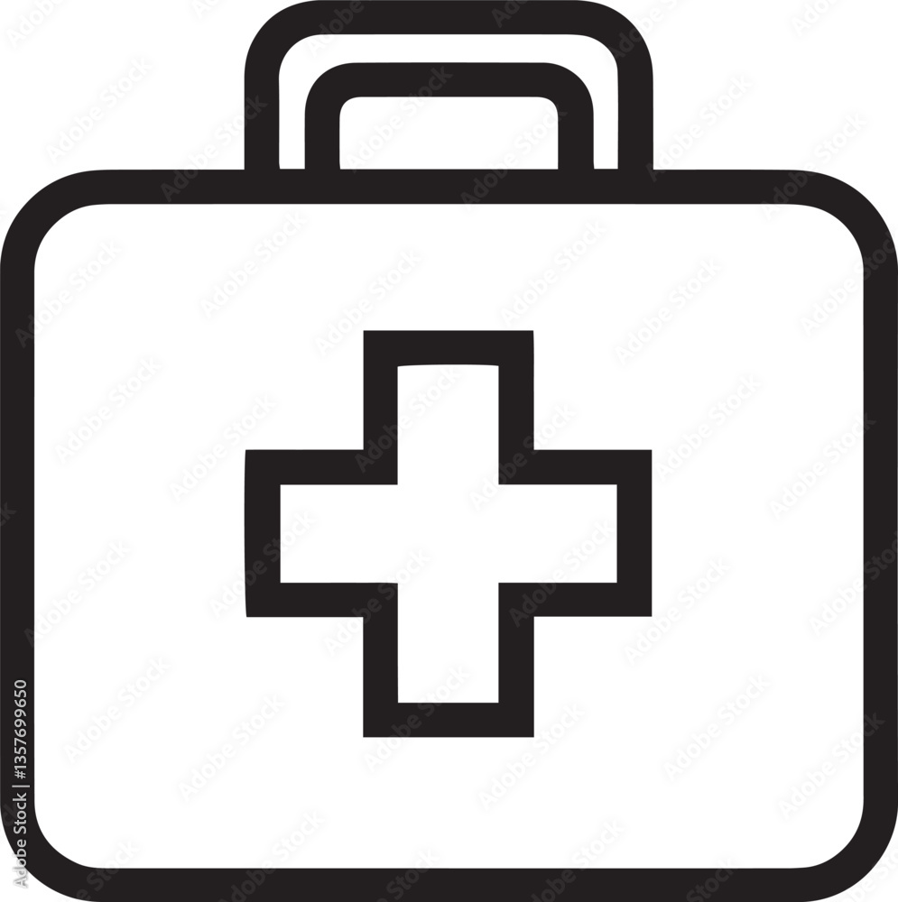 first aid kit with a medical cross symbol in a simple design first aid kit with a medical cross symbol in a simple design
