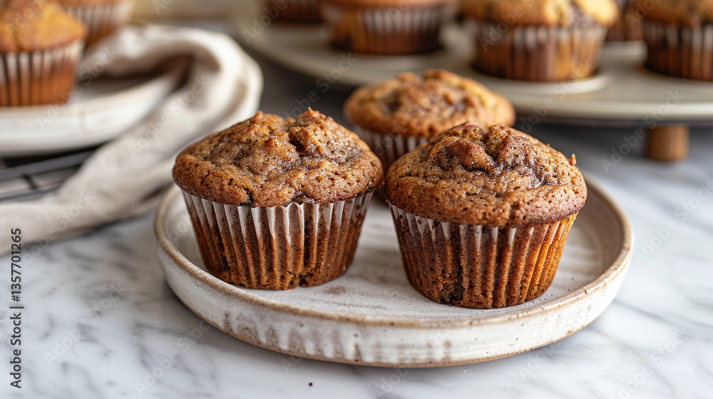Apple cinnamon muffin sliced to show moist interior, spiced seasonal treat perfect for bakeries and morning menus Apple cinnamon muffin sliced to show moist interior, spiced seasonal treat perfect for bakeries and morning menus