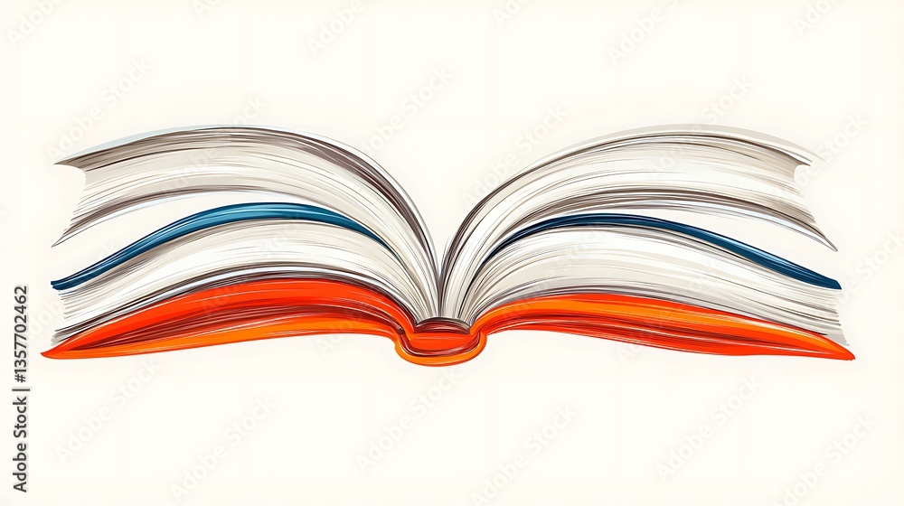 Obraz premium Open Book for White Background, Abstract Art.