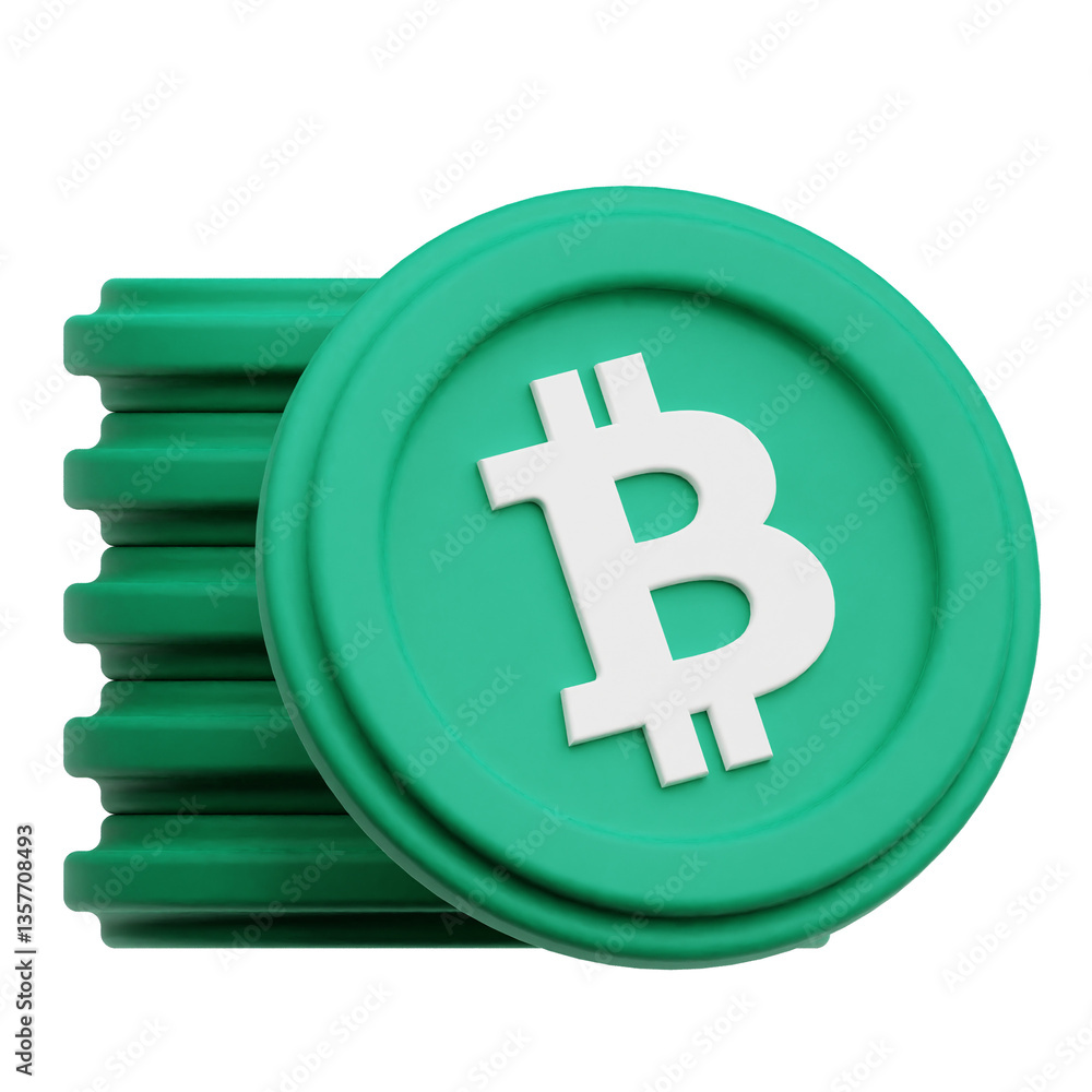 Obraz premium bitcoin cash crypto 3d icon isolated on the transparent background