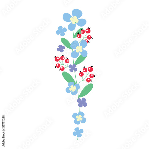 Wallpaper Mural decorative floral branch vector illustration Torontodigital.ca