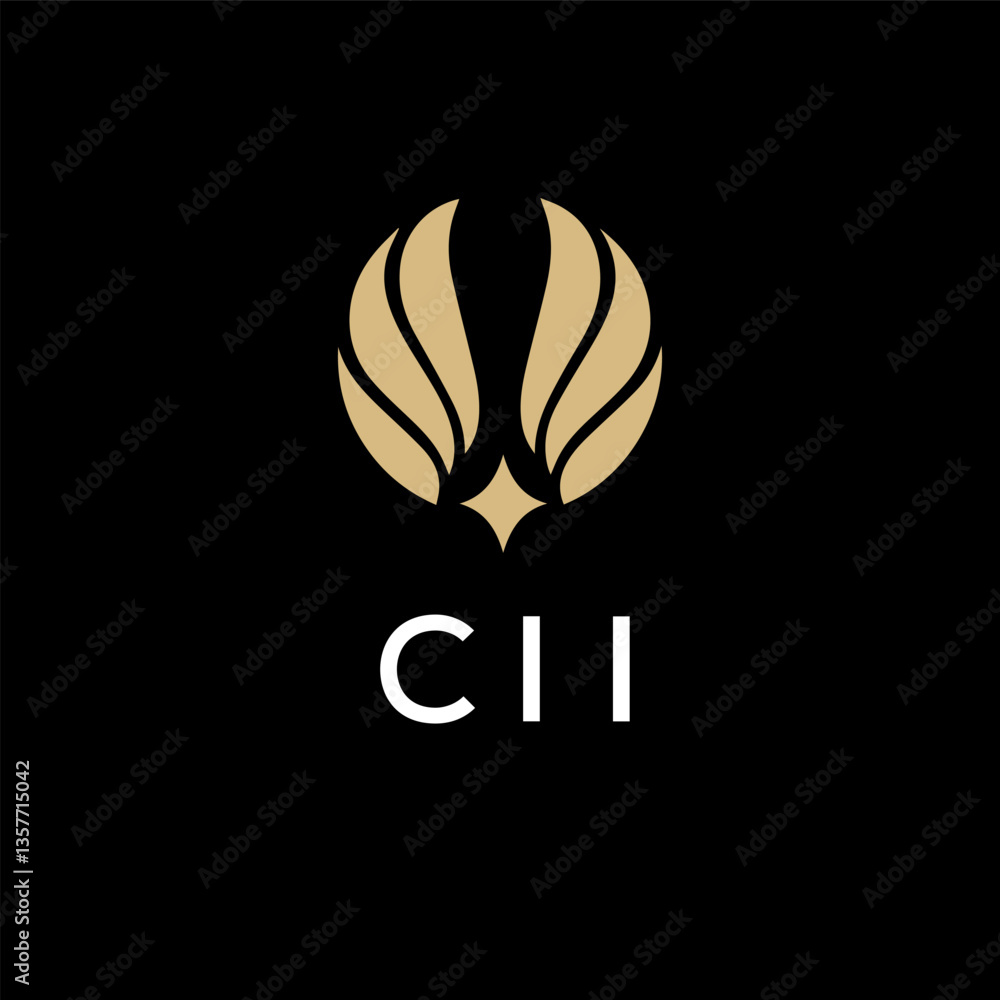 Fototapeta premium CII creative minimalist letter logo.