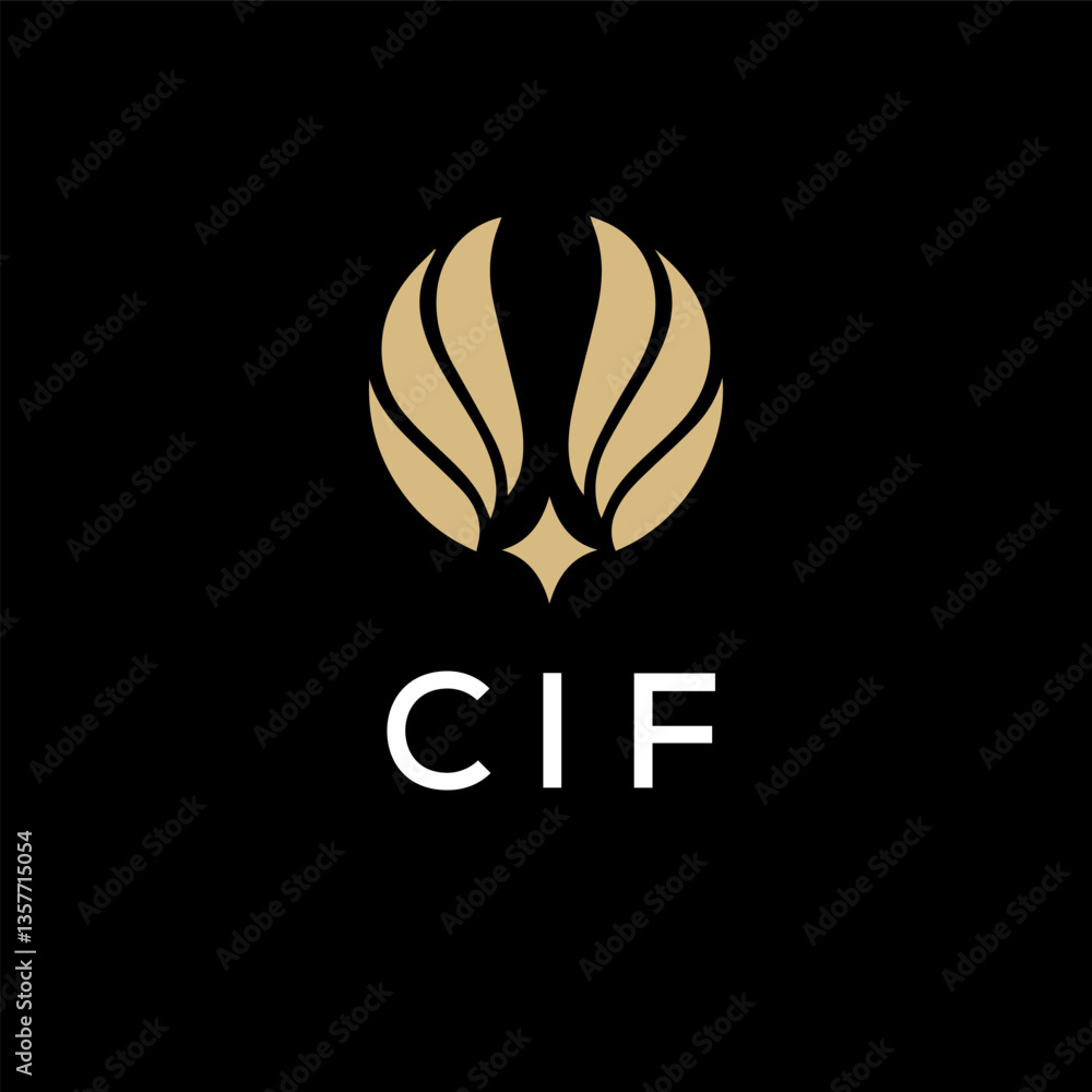 Fototapeta premium CIF creative minimalist letter logo.