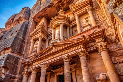 Petra 14: Intricate Stone Carving Macro Detail - Ancient Jordanian Architecture