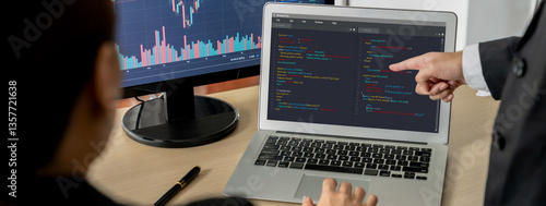 Wallpaper Mural Software development programming on computer screen for brisk application and program coding Torontodigital.ca