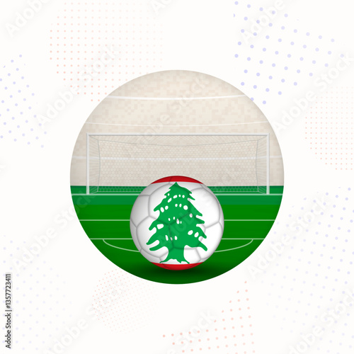 Lebanon Flag Football Image for Sports Promotions, Lebanon Soccer Ball Ready for Kickoff.