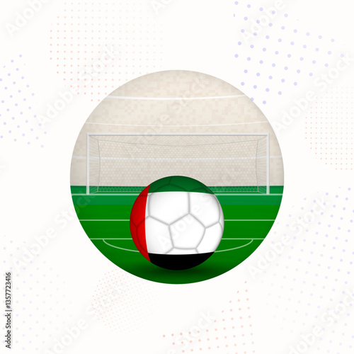 United Arab Emirates Flag Football Image for Sports Promotions, United Arab Emirates Soccer Ball Ready for Kickoff.