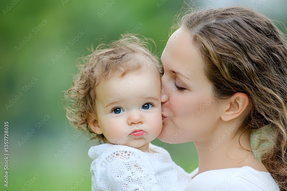 Mother and child sharing a tender moment of affection Mother and child sharing a tender moment of affection