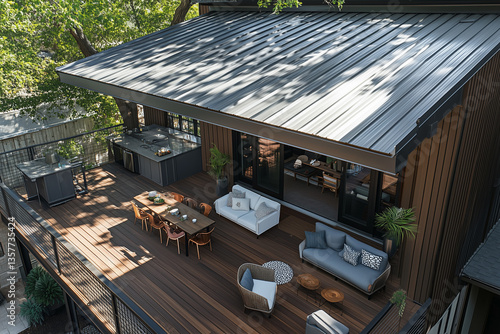Obraz na płótnie Contemporary Outdoor Spaces – Where Comfort Meets Architectural Style w salonie
