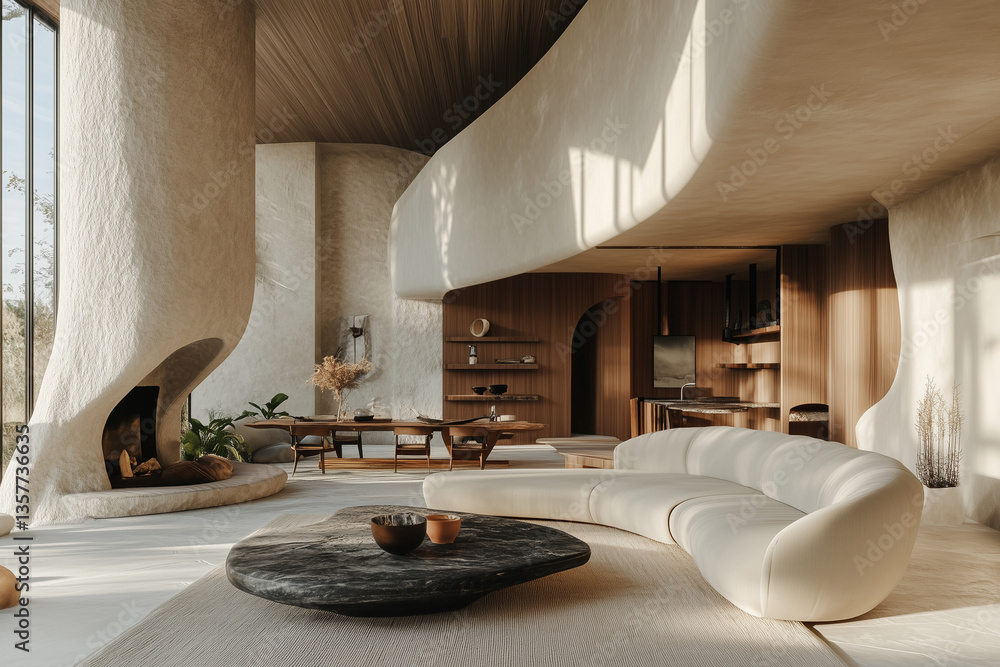 Futuristic Interior Design – Sculptural Elegance Meets Functionality