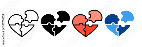 Puzzle Piece Icon Set Multiple Style Collection