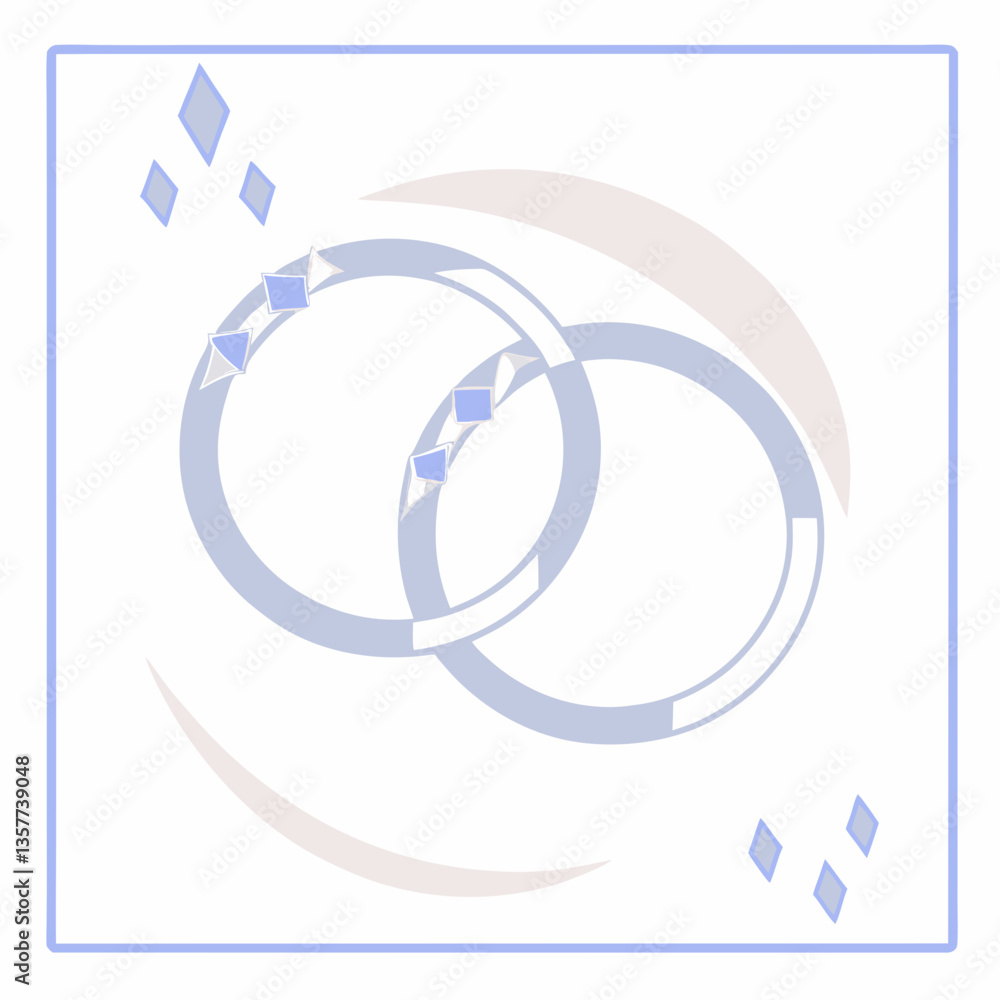 Elegant wedding rings graphic design on a white background Elegant wedding rings graphic design on a white background