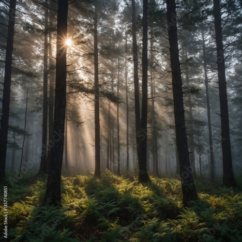 Wallpaper Mural morning in the forest Torontodigital.ca
