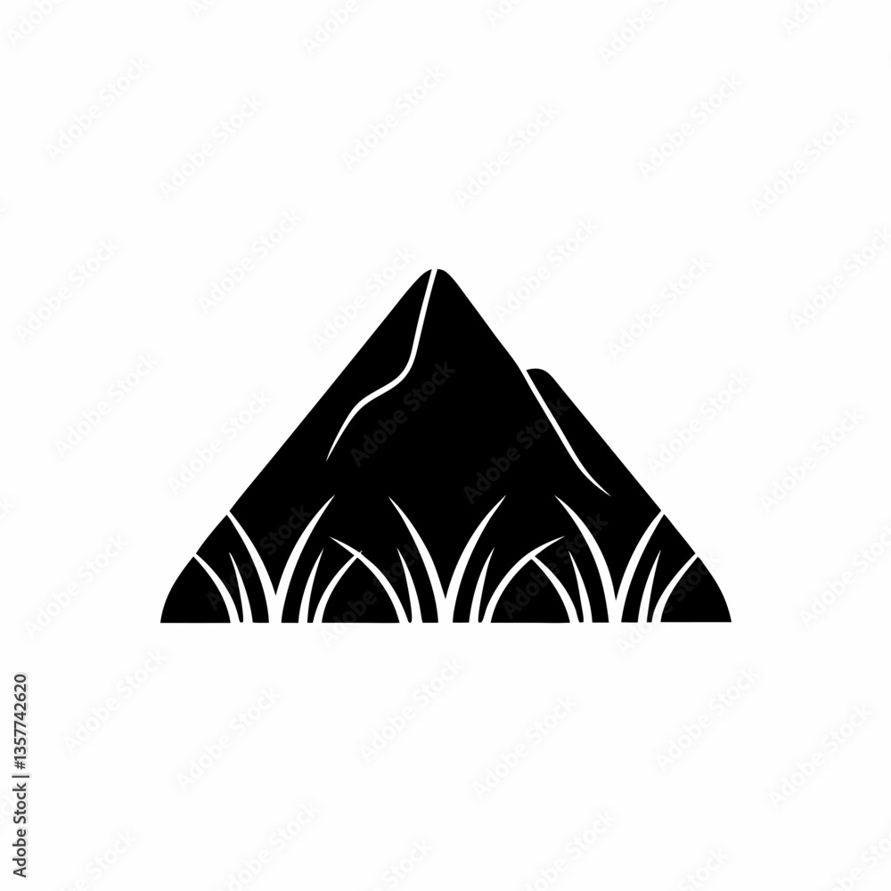 Fototapeta premium creative details Mountain Grass Icon vector illustration