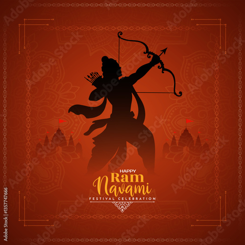 Happy Ram Navami Indian festival background elegant design