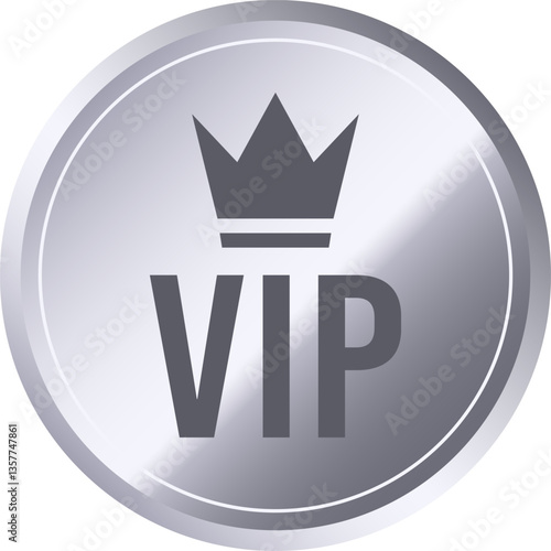 Silver VIP card featuring a crown and the word VIP, symbolizing exclusivity, privilege, and premium membership, conveys a sense of luxury and high status in any context