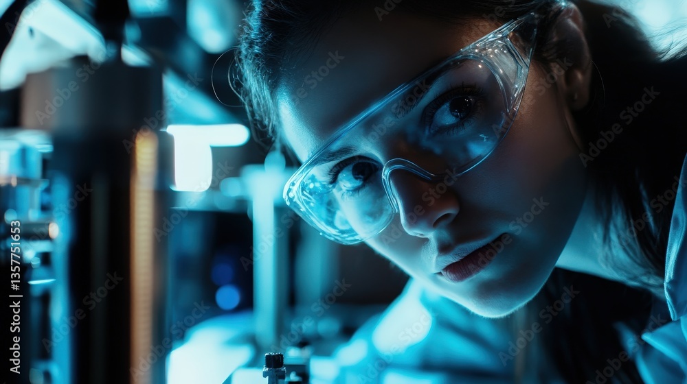 A focused scientist working meticulously in a laboratory environment A focused scientist working meticulously in a laboratory environment