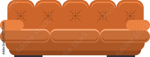 Comfortable orange sofa with cushions evokes feelings of relaxation and adds a touch of style to home decor, perfect for lounging and creating a cozy atmosphere in living spaces