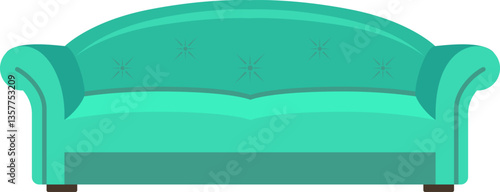 Light green sofa isolated on white background representing comfort and relaxation at home, ideal for interior design projects or furniture advertising