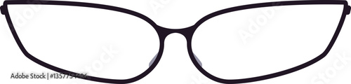 Close up view of stylish cat eye eyeglasses featuring a sleek black frame, elegantly resting on a pristine white background, highlighting modern and sophisticated eyewear design