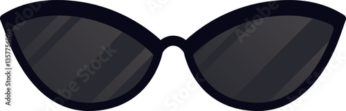 Stylish cat eye sunglasses featuring dark lenses and a sleek black frame. Providing a classic and fashionable accessory for sun protection and enhancing visual appeal. Isolated on a white background