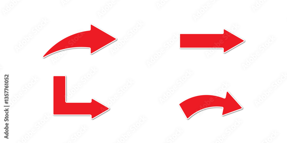 Long red arrow icon vector pointing right. Arrow shape element. Bold arrow icon. large size red long arrow. Long red arrow icon vector pointing right. Arrow shape element. Bold arrow icon. large size red long arrow.