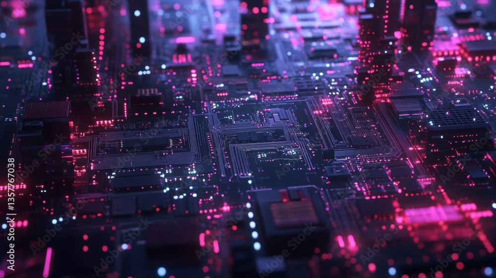 Obraz premium Electronic circuit board close up