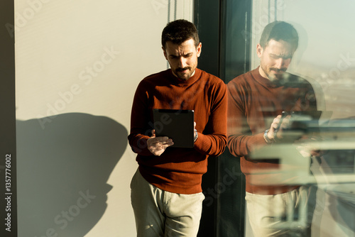 Professional man engages in...
