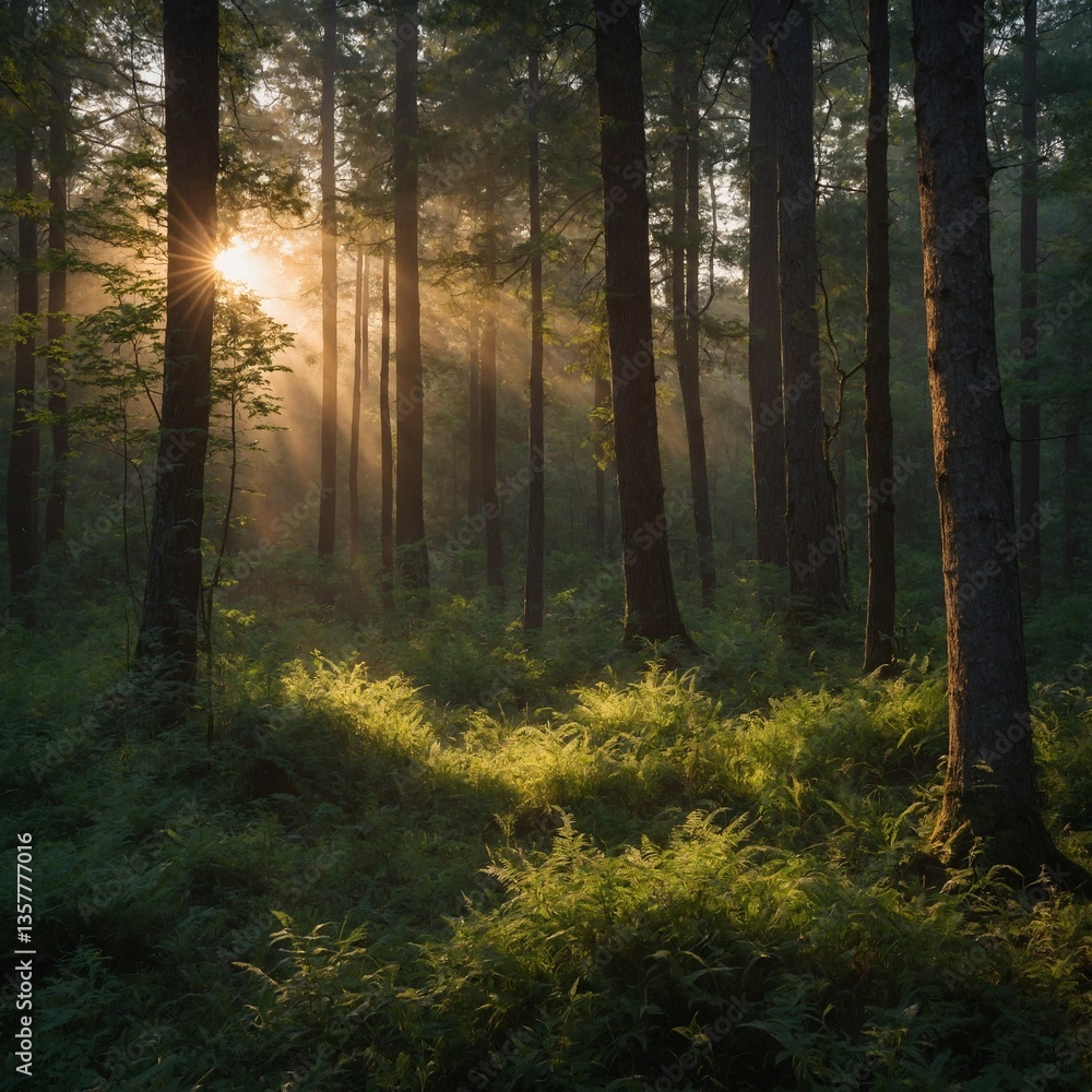 Obraz premium sunrise in the forest