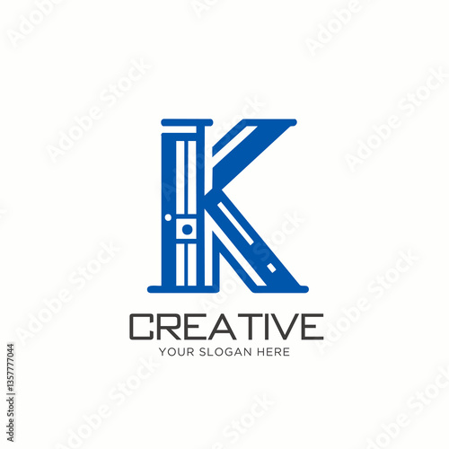 Stylish Letter K Logo Design Inspired by Doors