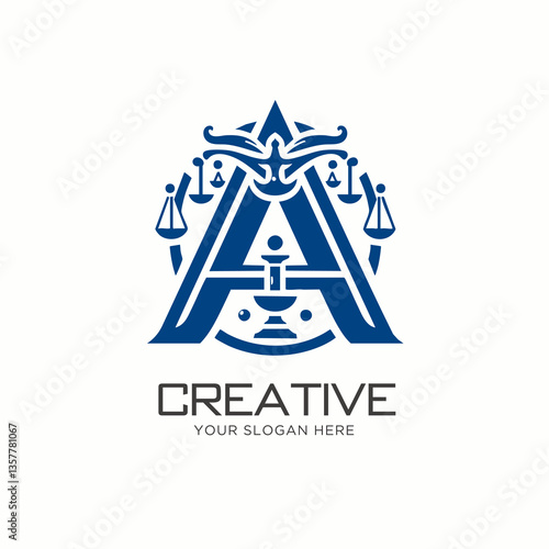 Letter A law and Justice logo design. Legal Logo Design