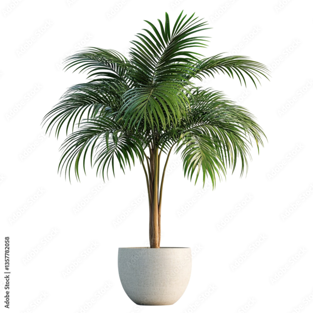 Obraz premium Lush Green Palm Tree in a Pot Tranquil Indoor Oasis