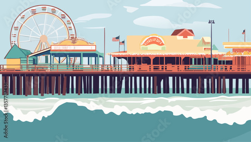 Galveston's Historic Pleasure Pier Scene