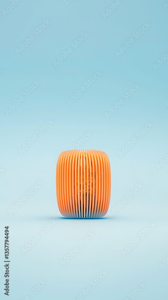 Orange Object for Minimal Blue Background. Orange Object for Minimal Blue Background.