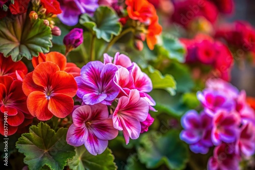 Vibrant Ivy Geranium Blooms: A Close-Up Study of Color and Texture