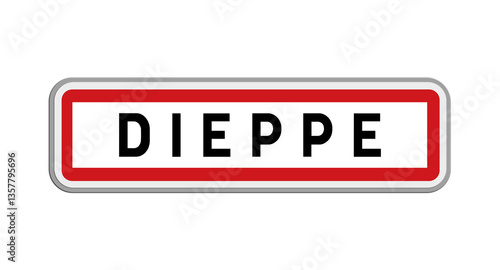 Obraz na plátně Panneau de Dieppe, Seine-Maritime, Normandie