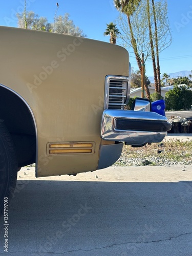 Tableau sur toile side view of classic car bumper