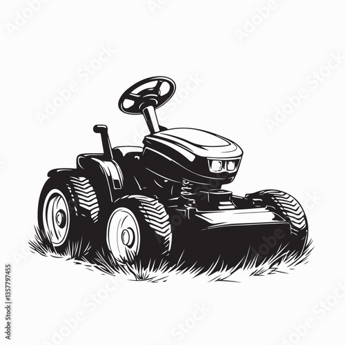 Lawn Mower Vector. Simple illustration of electric lawn mower vector isolated on white background.