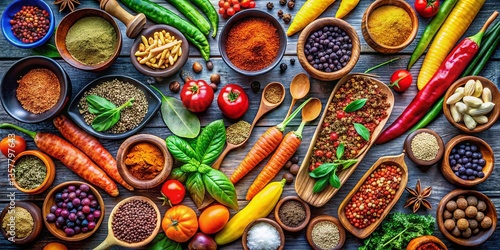 Wallpaper Mural Vibrant Symbolic Food Clipart: Diverse Culinary Symbols for Design Torontodigital.ca